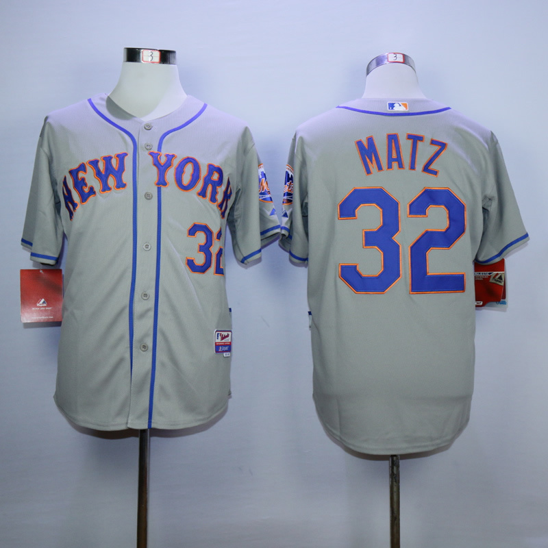 Men New York Mets 32 Matz Grey MLB Jerseys